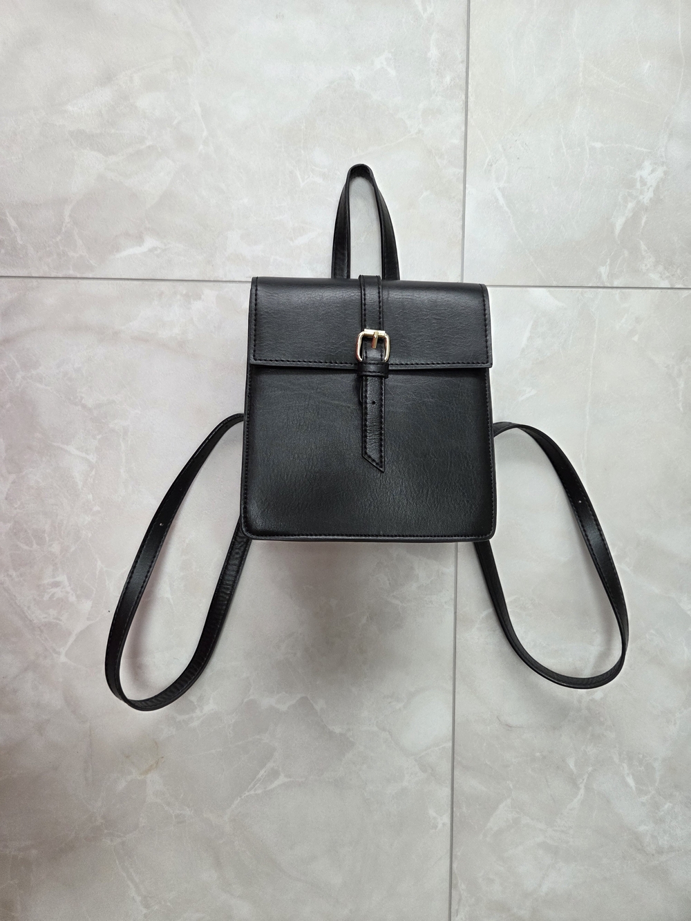 Brandy Melville Black Mini Buckle Backpack